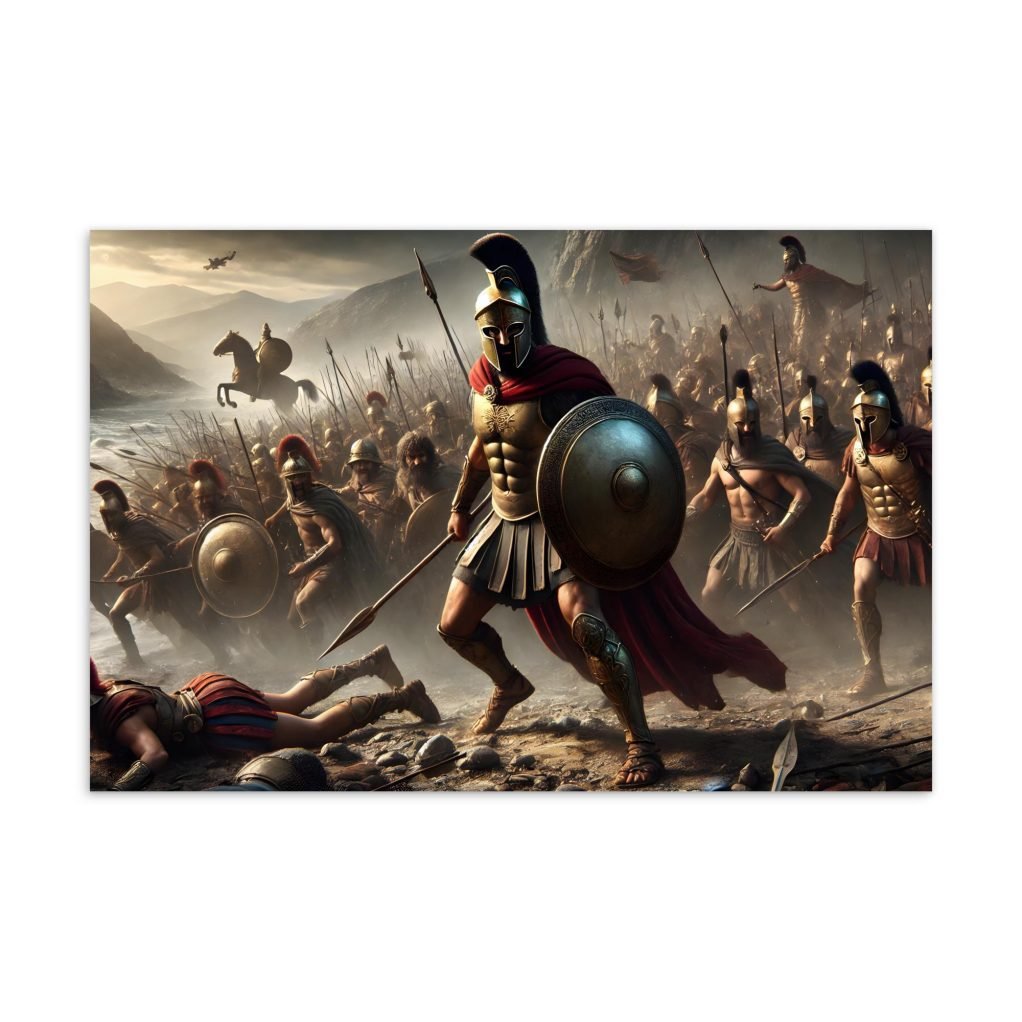 Tarjeta postal "Leónidas en las Termópilas" - Imagen 2