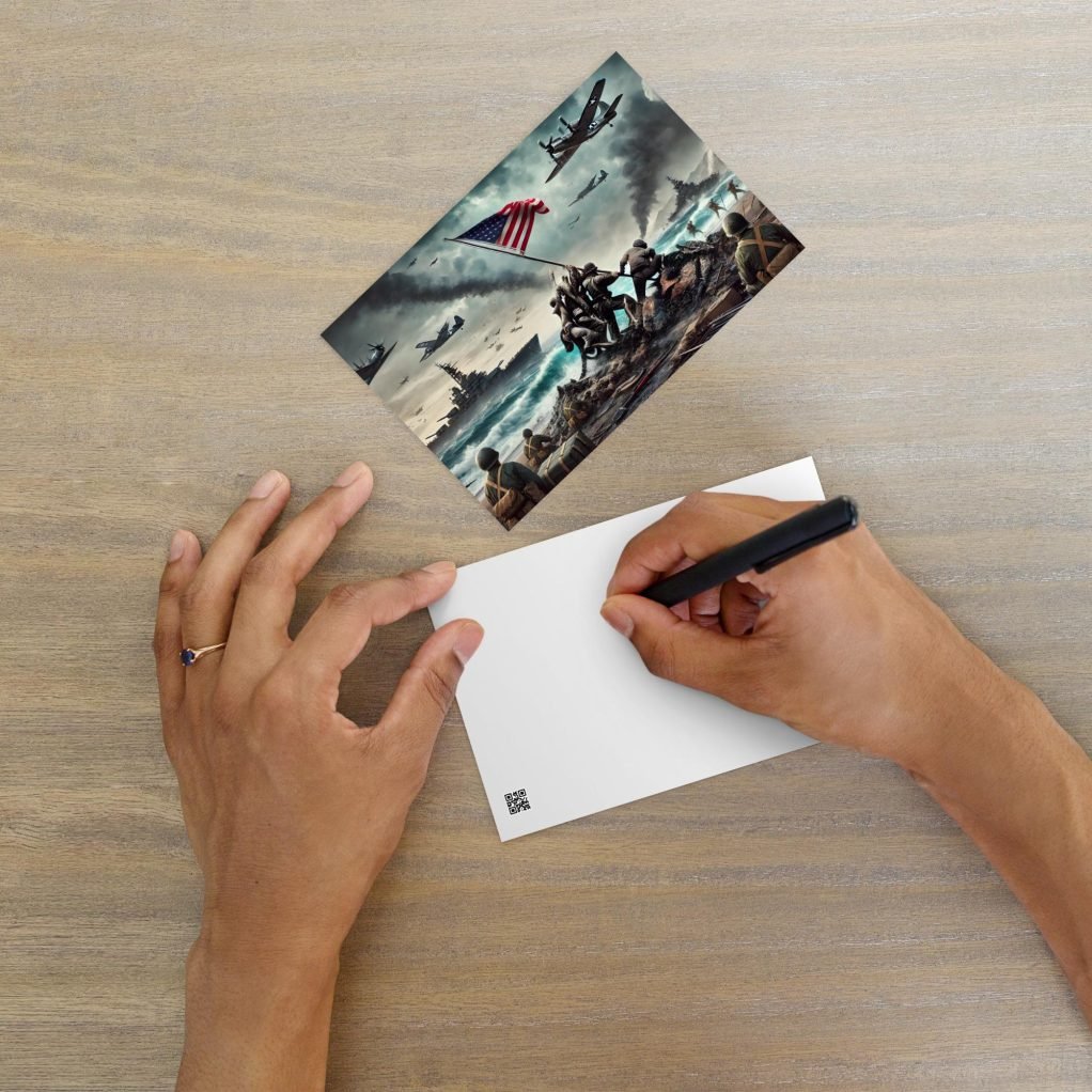 Tarjeta postal “La guerra en el Pacífico”