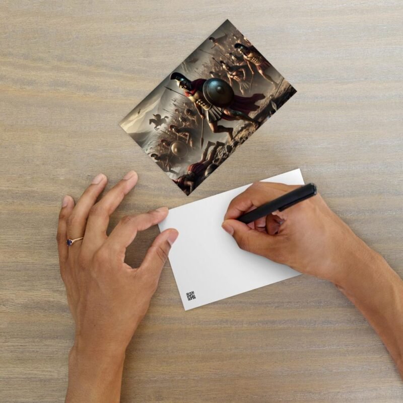 Tarjeta postal "Leónidas en las Termópilas"