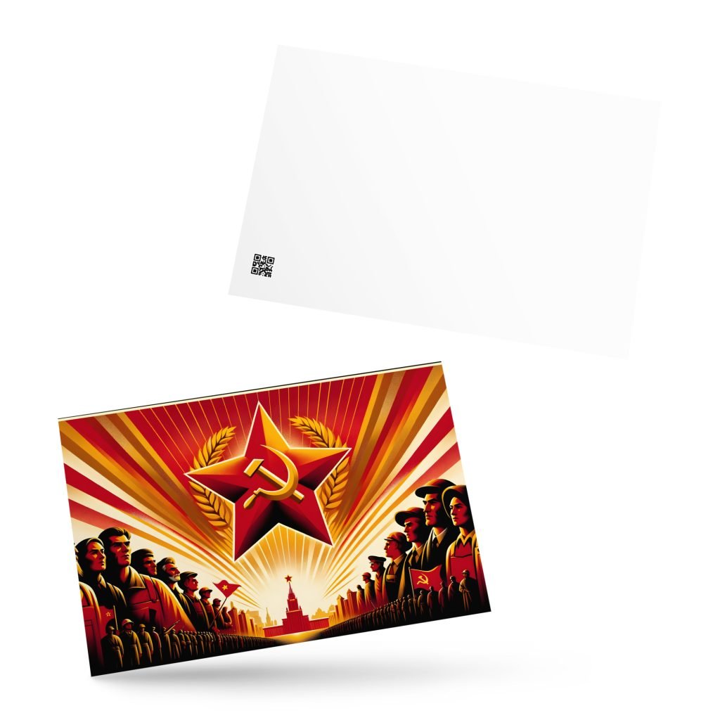 Tarjeta postal Unión y Fuerza La Grandeza de la Unión Soviética