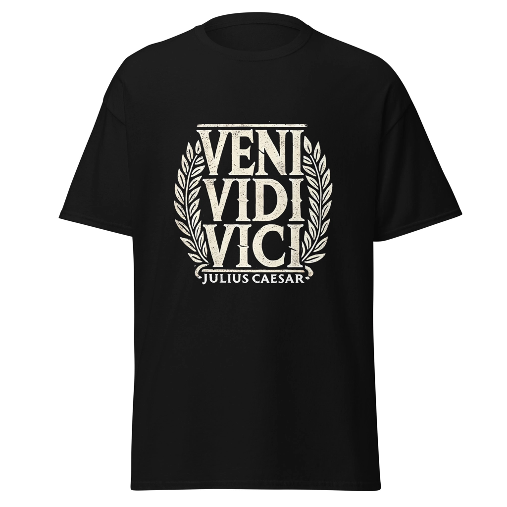 Camiseta "Veni Vidi Vici". Citas Julio César. Imperio Romano. Baratas. Regalo