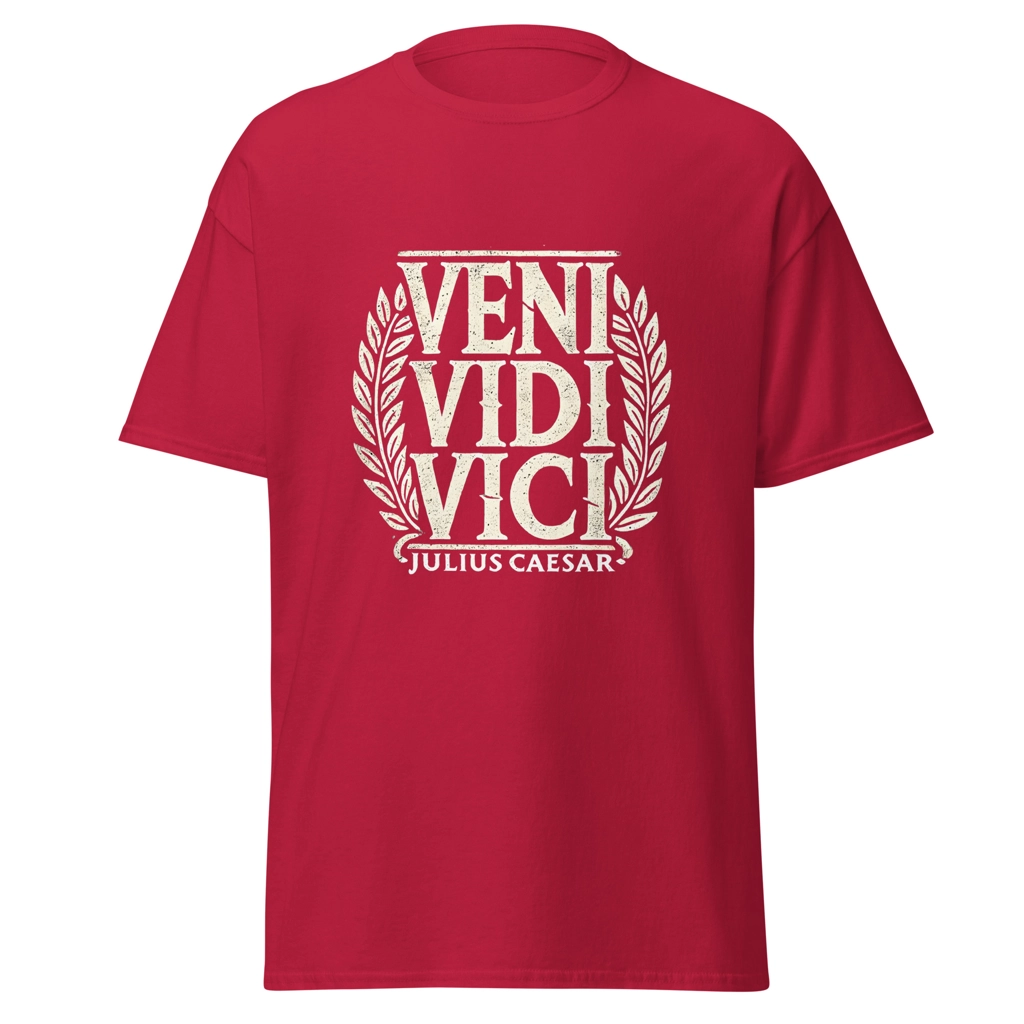 Camiseta "Veni Vidi Vici". Citas Julio César. Imperio Romano. Baratas. Regalo
