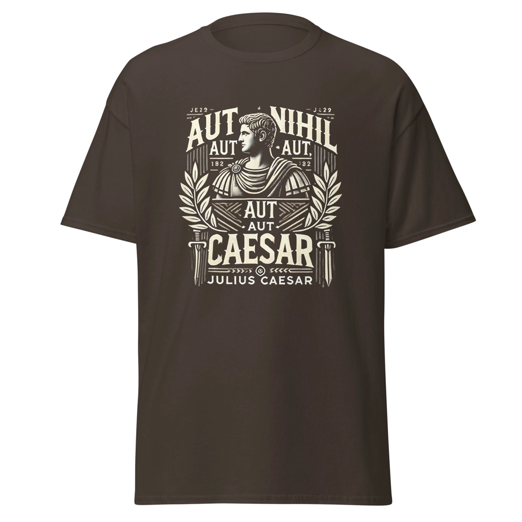 Camiseta “Aut Caesar, Aut Nihil”. Barata. Regalo. Citas Julio César