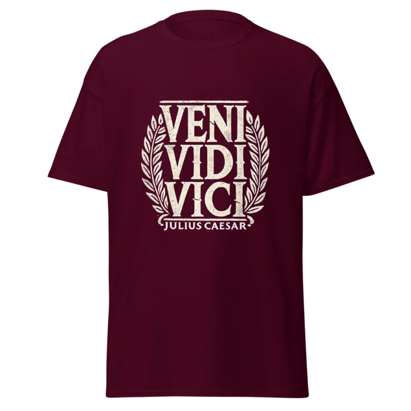 Camiseta "Veni Vidi Vici". Citas Julio César. Imperio Romano. Baratas. Regalo