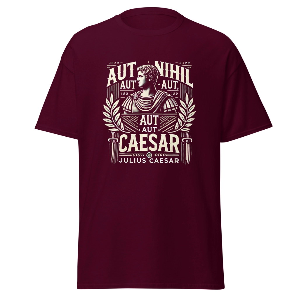 Camiseta “Aut Caesar, Aut Nihil”. Barata. Regalo. Citas Julio César