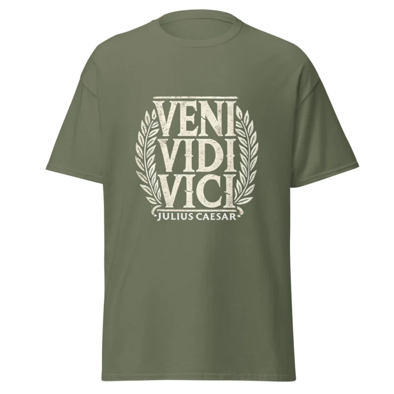 Camiseta "Veni Vidi Vici". Citas Julio César. Imperio Romano. Baratas. Regalo
