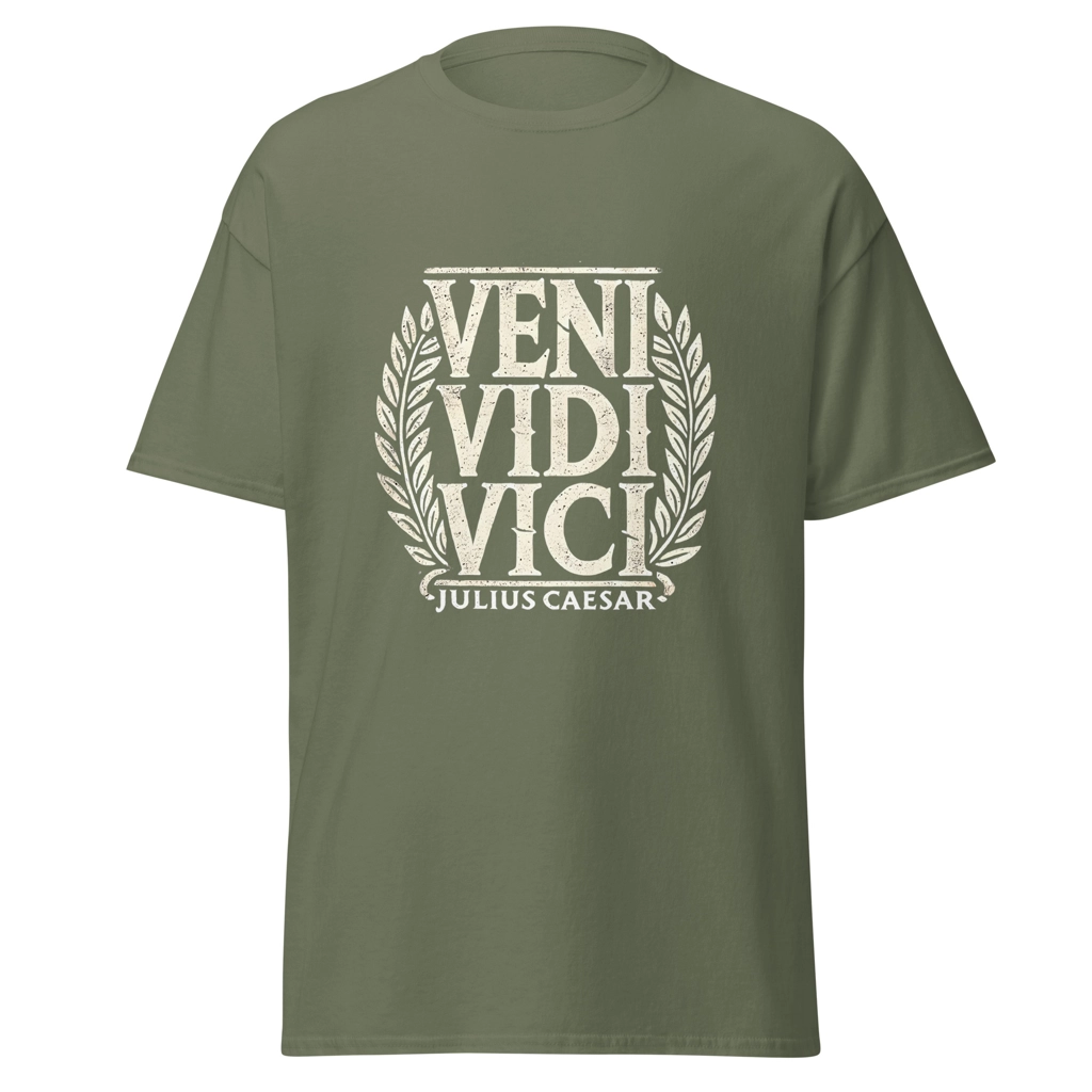Camiseta "Veni Vidi Vici". Citas Julio César. Imperio Romano. Baratas. Regalo