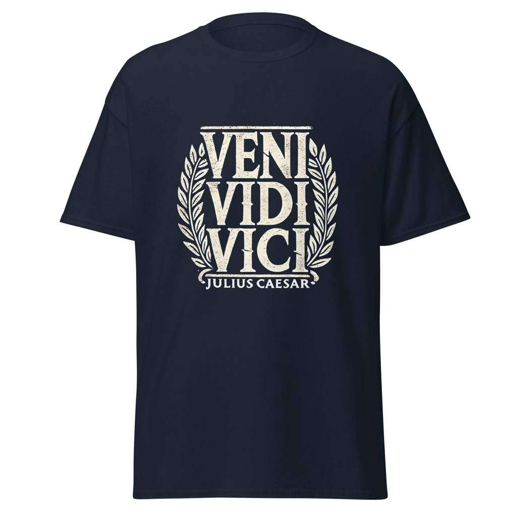 Camiseta "Veni Vidi Vici". Citas Julio César. Imperio Romano. Baratas. Regalo