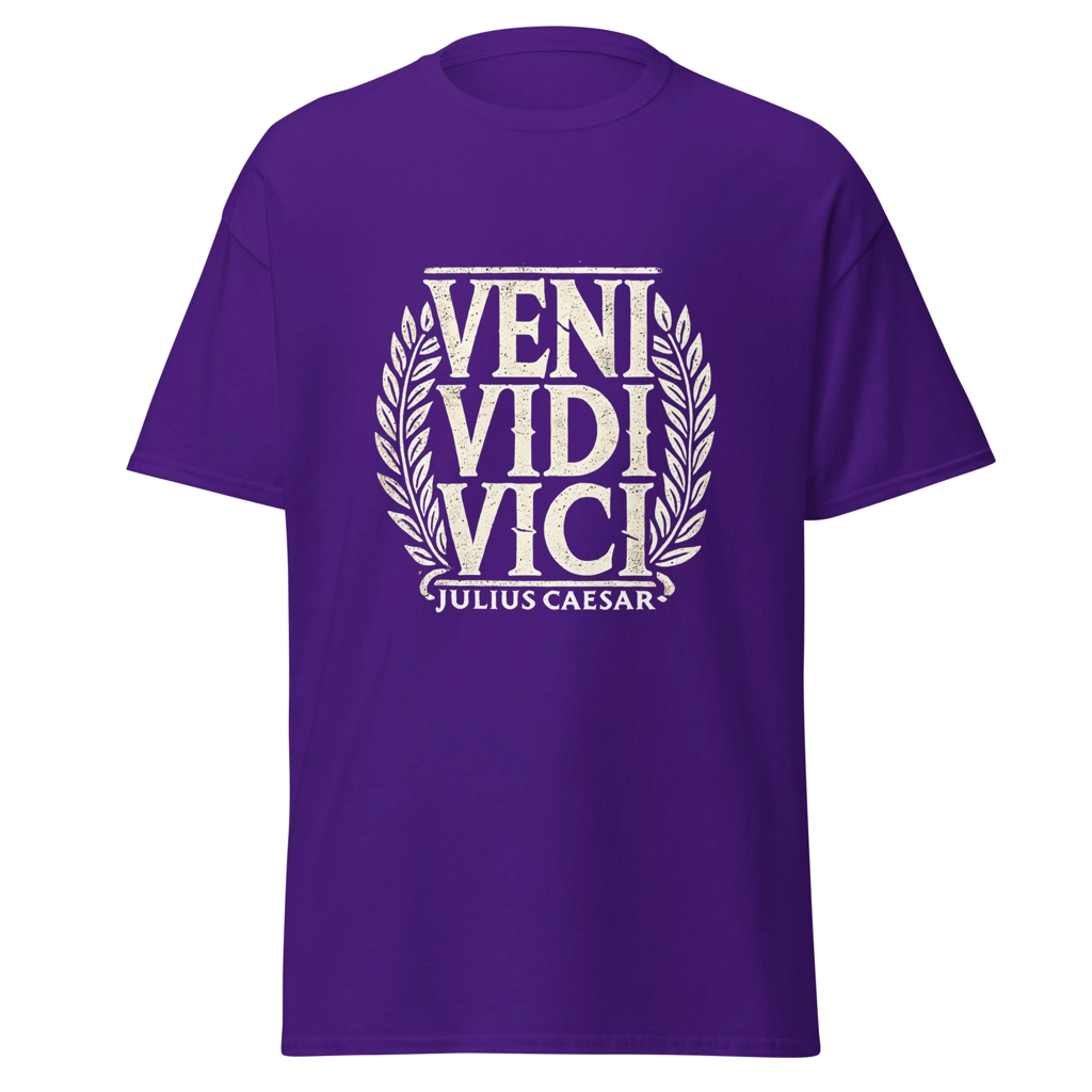 Camiseta "Veni Vidi Vici". Citas Julio César. Imperio Romano. Baratas. Regalo