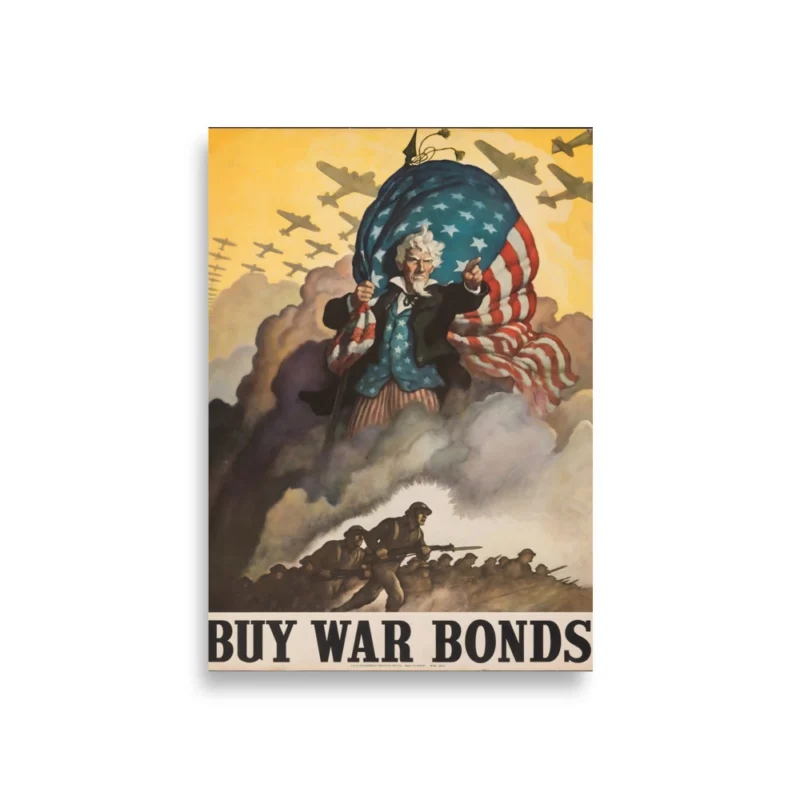 Póster "Tío Sam llama a la acción: Compra bonos de guerra"