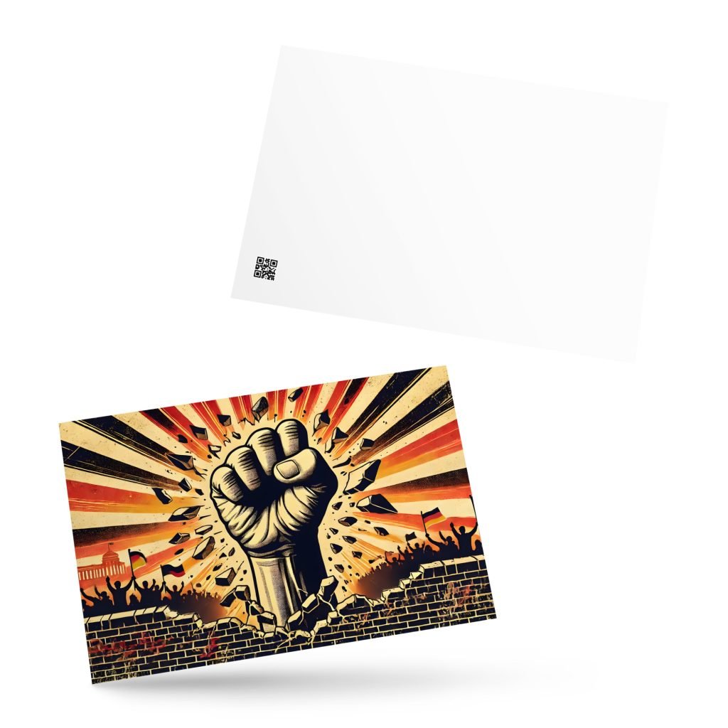 Tarjeta postal "La Fuerza del Pueblo: La Caída del Muro de Berlín"