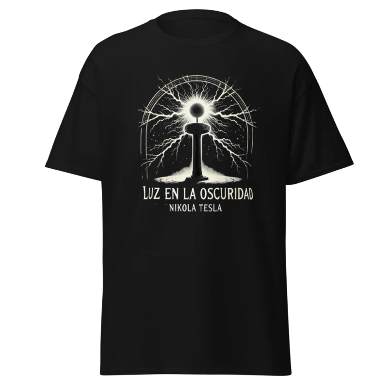 Camiseta "Luz en la oscuridad - Nikola Tesla"