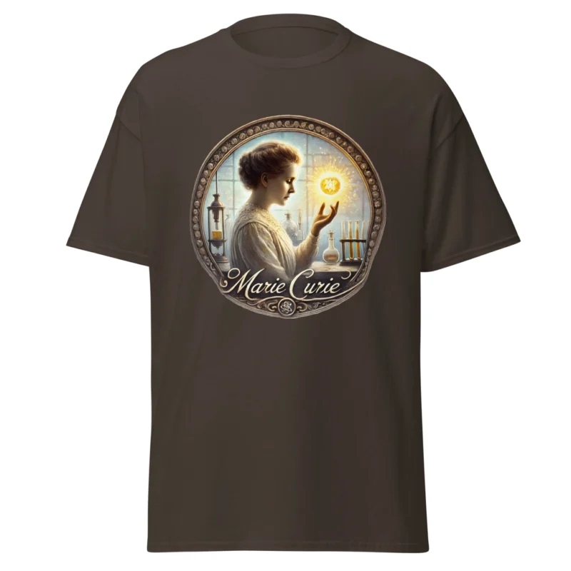 Camiseta "Marie Curie: La luz de la ciencia"