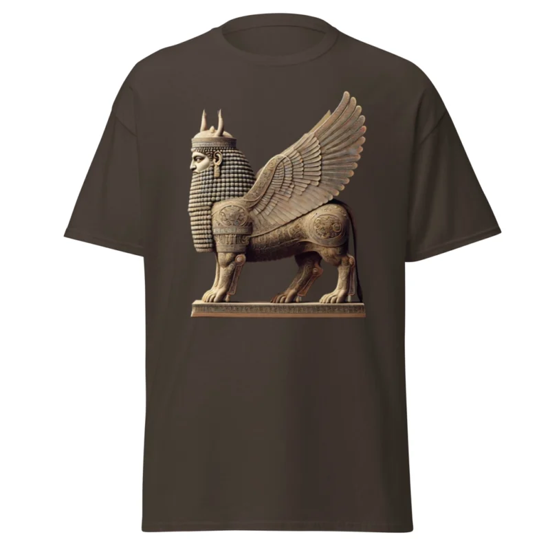 Camiseta "El Majestuoso Lamassu: Guardián Sumerio de la Antigüedad"