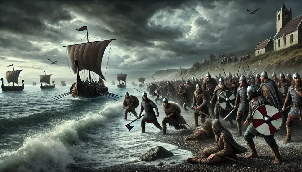 ¿Cuándo invadieron los vikingos Inglaterra?