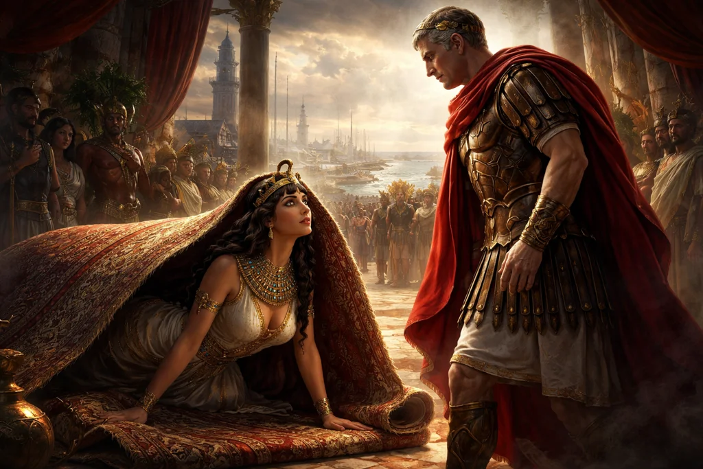 Cómo se conocieron Cleopatra y Julio Cesar